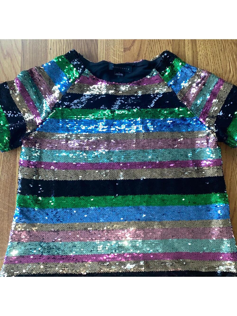 Sanctuary Rainbow Sequined Top